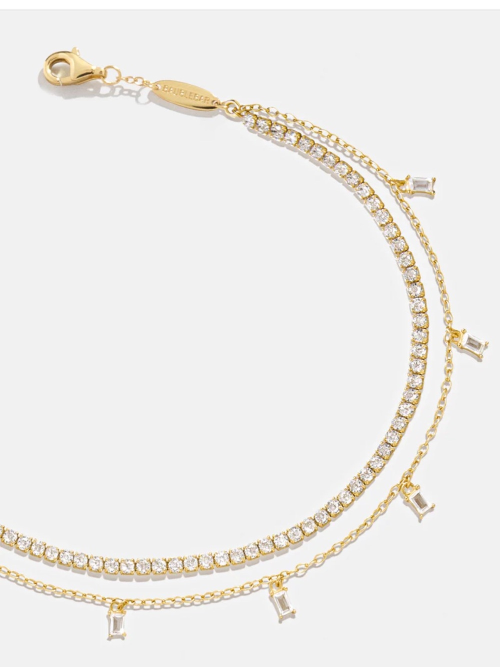Baublebar Tina Gold Crystal Layered ankle Bracelet